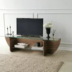 Mobile TV noce 158x35x40h cm in legno - Kasuga
