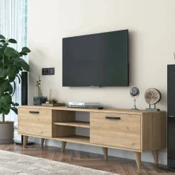 Mobile TV noce 180x35x48h cm modulabile - Messalina