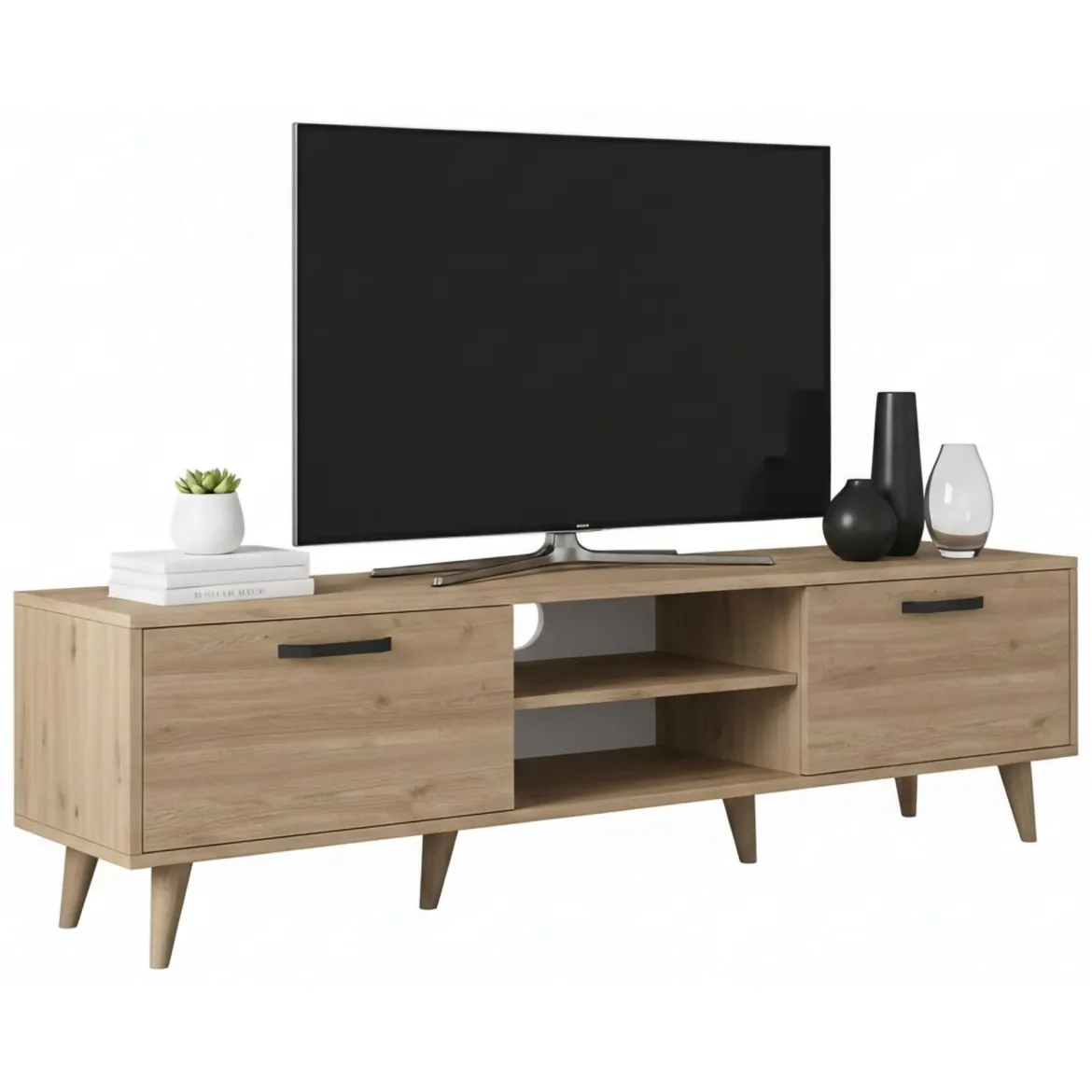 Mobile TV noce 180x35x48h cm modulabile - Messalina