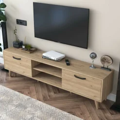 Mobile TV noce 180x35x48h cm modulabile - Messalina