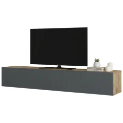 Mobile TV quercia e antracite 180x31x29h cm 2 ante - Pavone