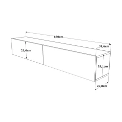 Mobile TV quercia e antracite 180x31x29h cm 2 ante - Pavone
