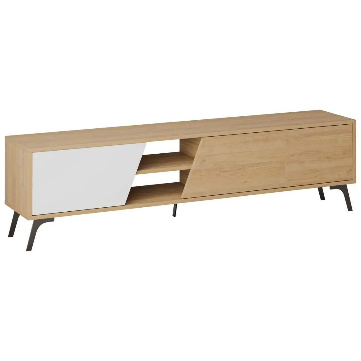 Mobile TV quercia e bianco 180x44x44h cm 3 ante - Asellina