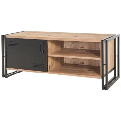 Mobile TV quercia e nero 130x45x50h cm in legno - Cyprien