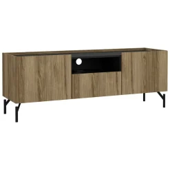 Mobile TV quercia e nero 147x41x54h cm 2 ante e 1 cassetto - Duchi