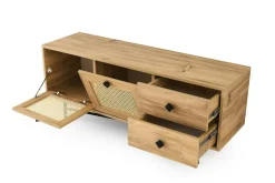 Mobile TV quercia e nero 147x41x54h cm 2 ante e 1 cassetto - Duchi