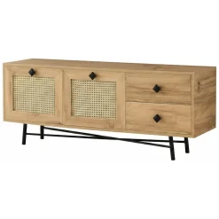 Mobile TV quercia e nero 147x41x54h cm 2 ante e 1 cassetto - Duchi