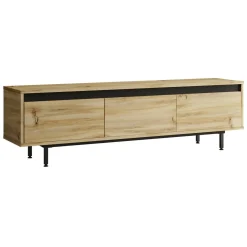 Mobile TV quercia e nero 180x40x60h cm 3 ante - Assemini