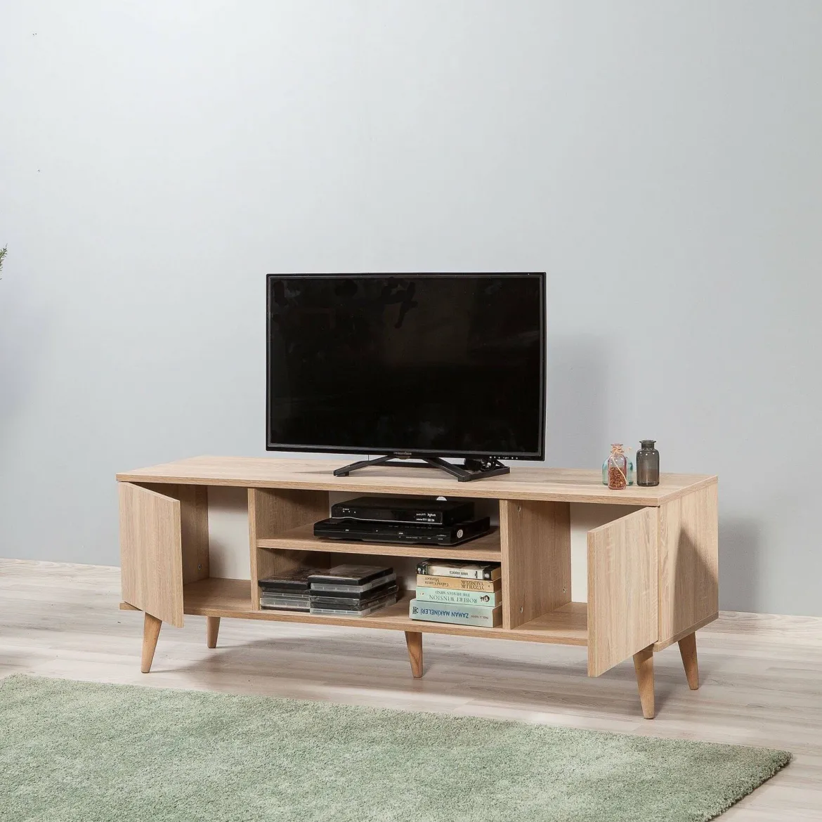 Mobile TV quercia 140x40x50h cm 2 ante - Argegno