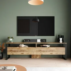 Mobile TV quercia 180x35x56h cm 2 ante - Khartum