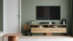 Mobile TV quercia 180x35x56h cm 2 ante - Khartum