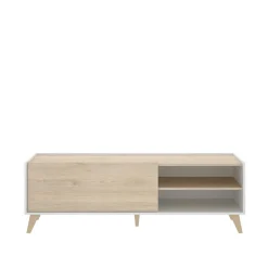 Mobile TV rovere e bianco 155x43x47h cm modulabile - Allesia