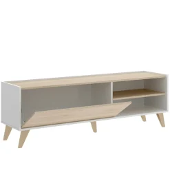 Mobile TV rovere e bianco 155x43x47h cm modulabile - Allesia