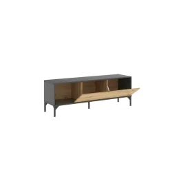 Mobile TV rovere nodi e antracite 132x38x44h cm modulabile - Porcia