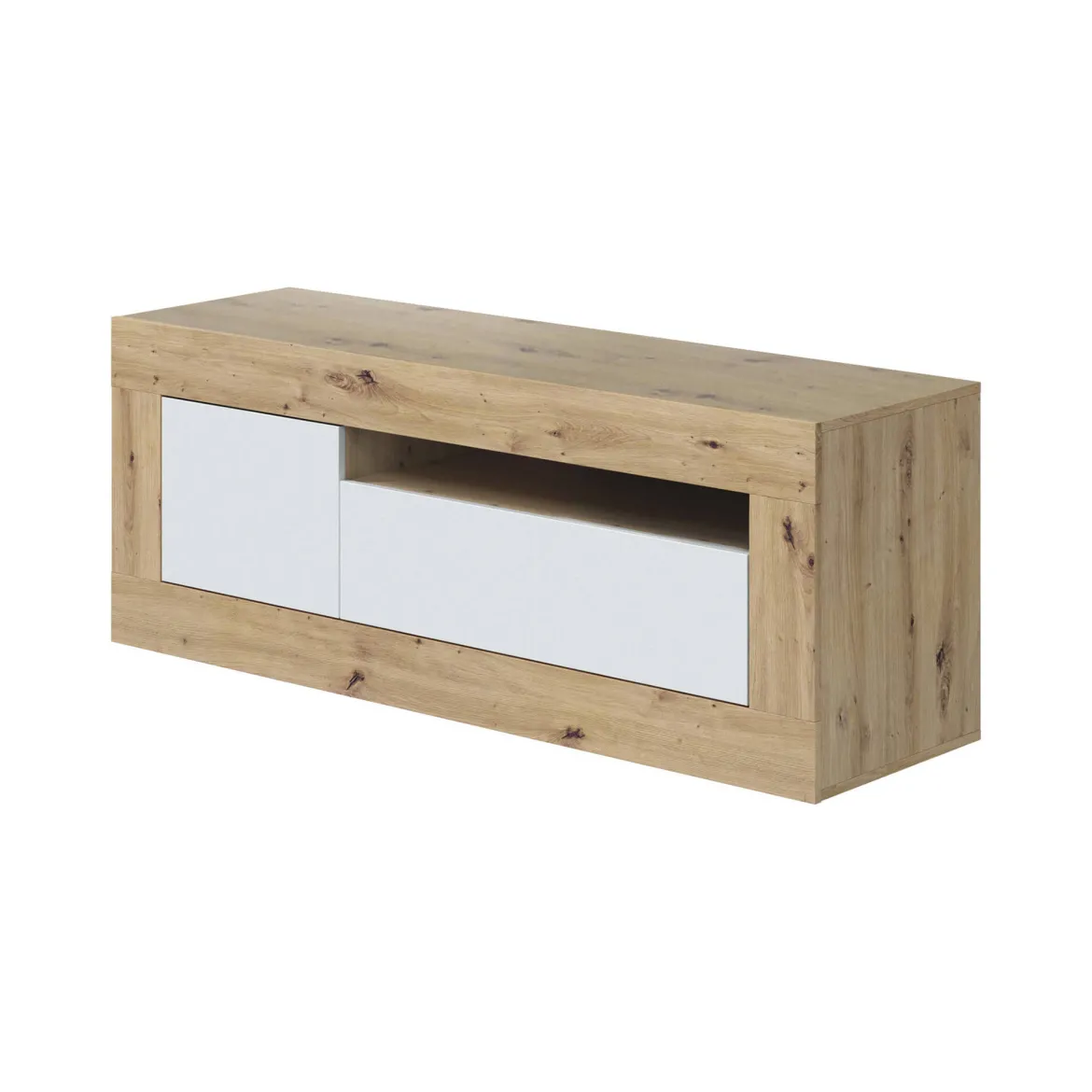 Mobile TV rovere nodi e bianco 139x42x53h cm 2 ante - Kunzite