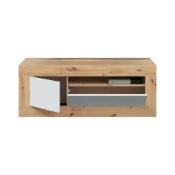 Mobile TV rovere nodi e bianco 139x42x53h cm 2 ante - Kunzite