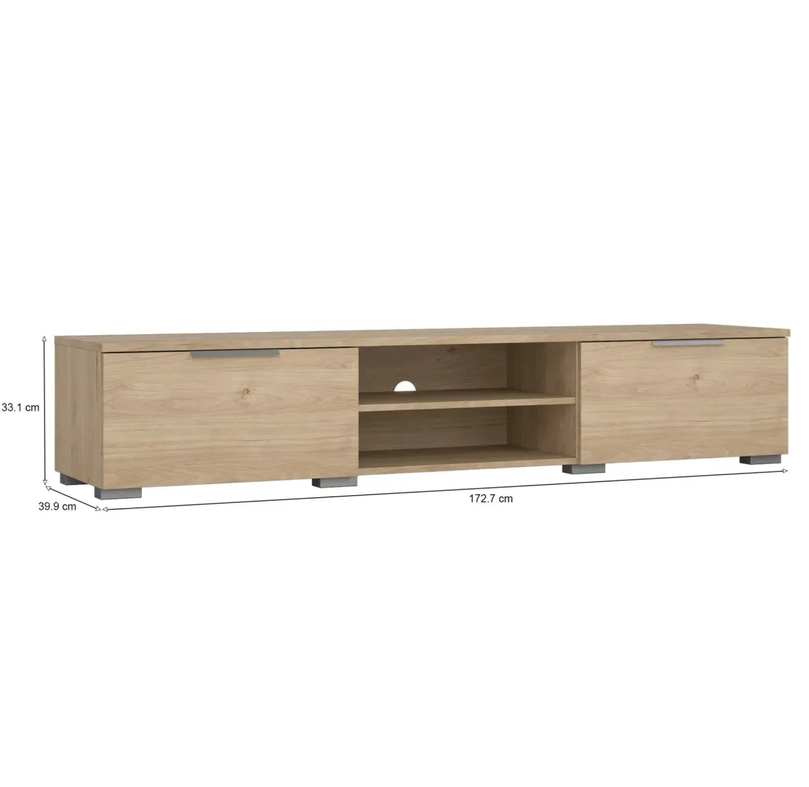 Mobile TV rovere 172x39x33h cm in legno - Ammiro