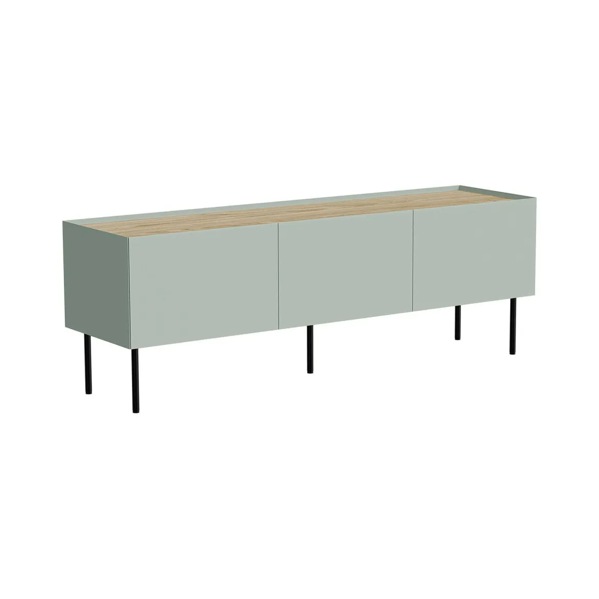Mobile TV verde e rovere 200x40x52h cm 4 ante - Scopa