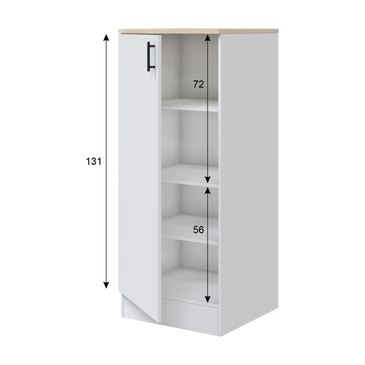 Mobile verticale 60x148h cm bianco e rovere - Aveny