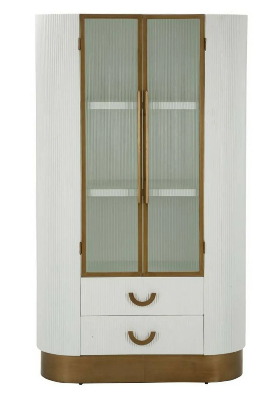 Mobile vetrina 2 ante 85x40x160h cm bianco e marrone - Sable
