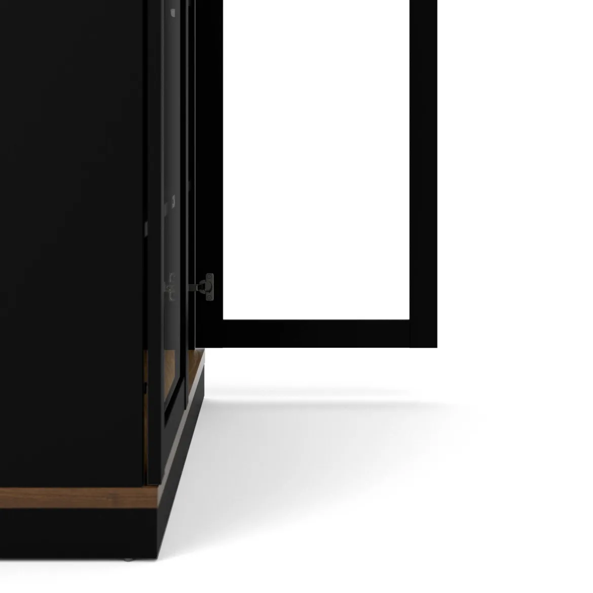 Mobile vetrina 2 ante 88x36x200h cm nero e noce - Axinte