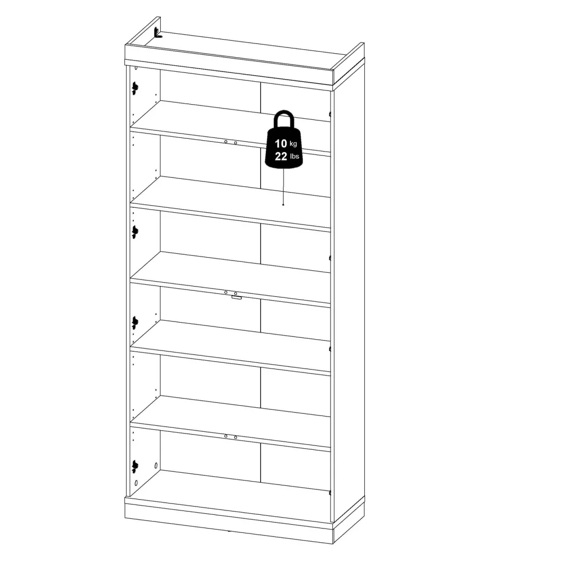 Mobile vetrina 2 ante 88x36x200h cm nero e noce - Axinte
