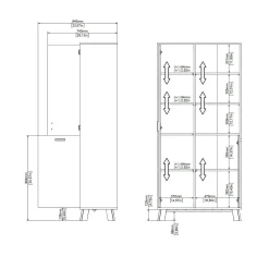 Mobile vetrina 2 ante 88x39x188h cm rovere e bianco - Mirinae