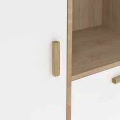 Mobile vetrina 2 ante 88x39x188h cm rovere e bianco - Mirinae