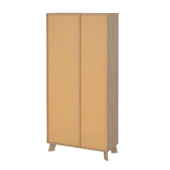 Mobile vetrina 2 ante 88x39x188h cm rovere e bianco - Mirinae