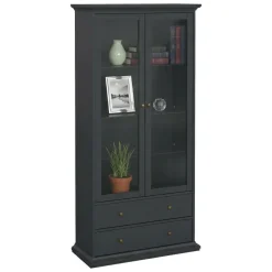 Mobile vetrina cucina classico 2 ante 96x41x200h cm grigio - Honore