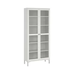 Mobile vetrina luminoso 2 ante 88x36x202h cm bianco - Wutip