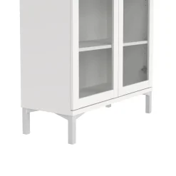 Mobile vetrina luminoso 2 ante 88x36x202h cm bianco - Wutip