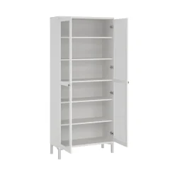 Mobile vetrina luminoso 2 ante 88x36x202h cm bianco - Wutip