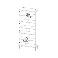 Mobile vetrina luminoso 2 ante 88x36x202h cm bianco - Wutip