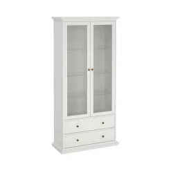 Mobile vetrina vintage 2 ante 96x41x200h cm bianco - Honore