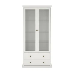 Mobile vetrina vintage 2 ante 96x41x200h cm bianco - Honore