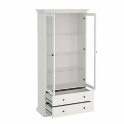 Mobile vetrina vintage 2 ante 96x41x200h cm bianco - Honore