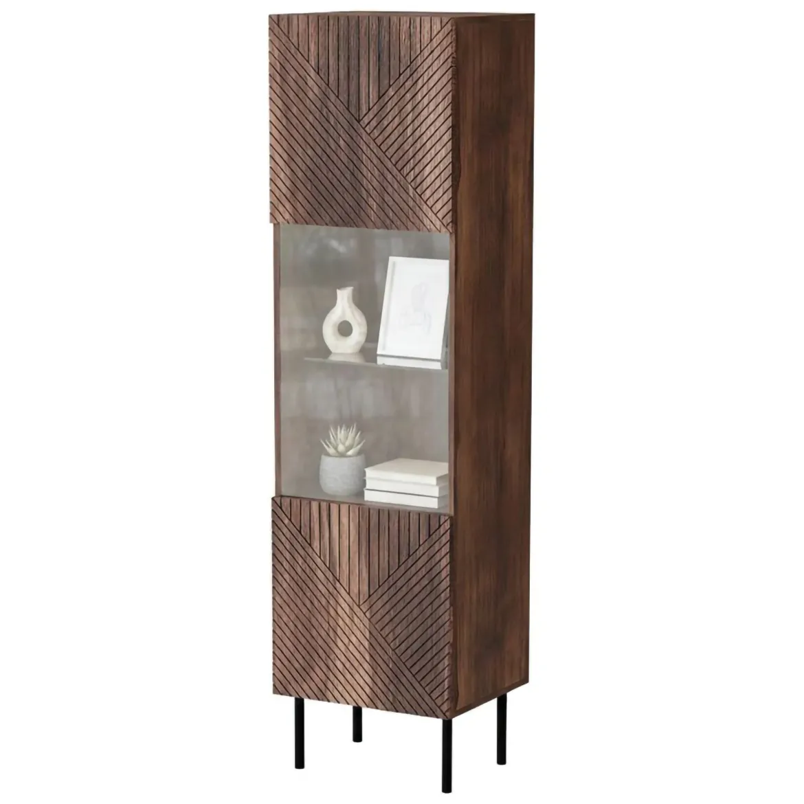 Mobile vetrina 50x40x187h cm noce - Triulzi