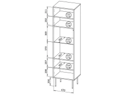 Mobile vetrina 50x40x187h cm noce - Triulzi
