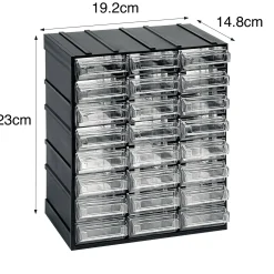 Organiser antracite cassetti scorrevoli 19x23h cm - Atanasia