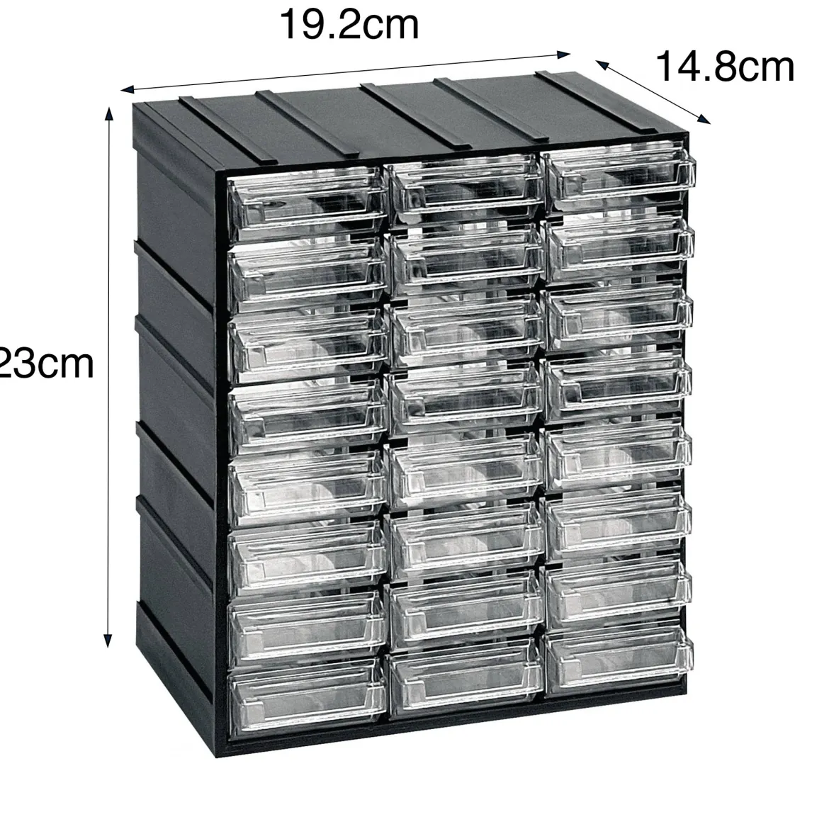 Organiser antracite cassetti scorrevoli 19x23h cm - Atanasia