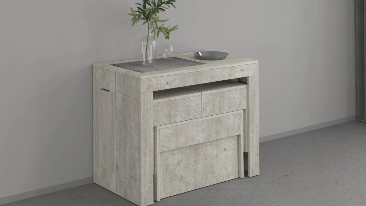 Panca allungabile cemento 290x25x45h cm - Quedan