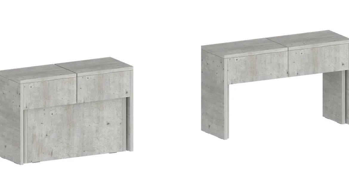 Panca allungabile cemento 290x25x45h cm - Quedan