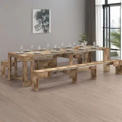 Panca allungabile effetto legno acero 290x25x45h cm - Quedan