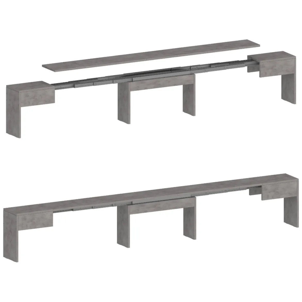 Panca allungabile grigia 290x25x45h cm - Quedan