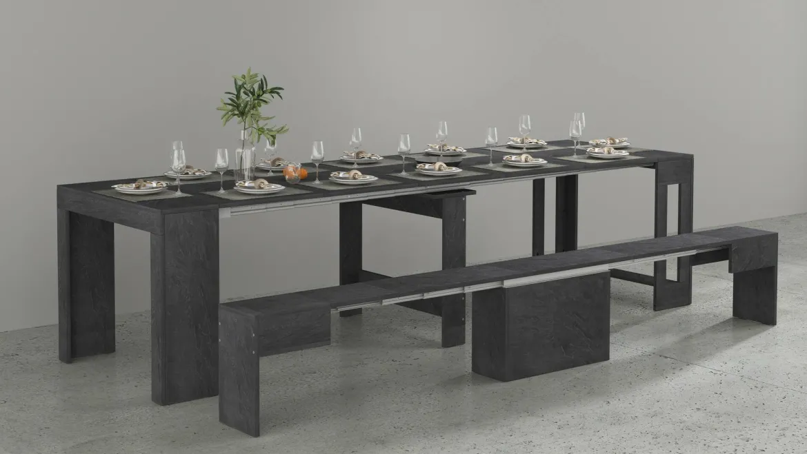 Panca ardesia estensibile 290x25x45h cm - Yutu