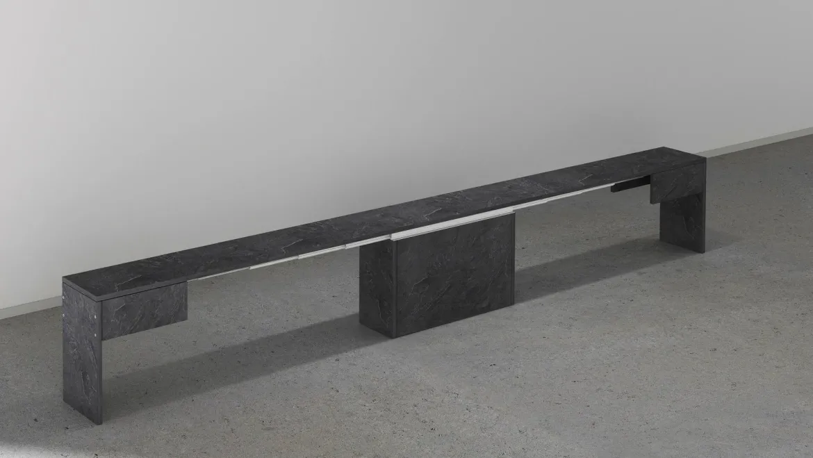 Panca ardesia estensibile 290x25x45h cm - Yutu