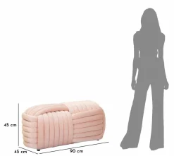 Panca design rosa 90x45x45h cm - Calcea