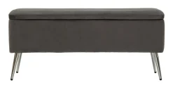 Panca elegante grigia e argento 112x42x50h cm - Aiano