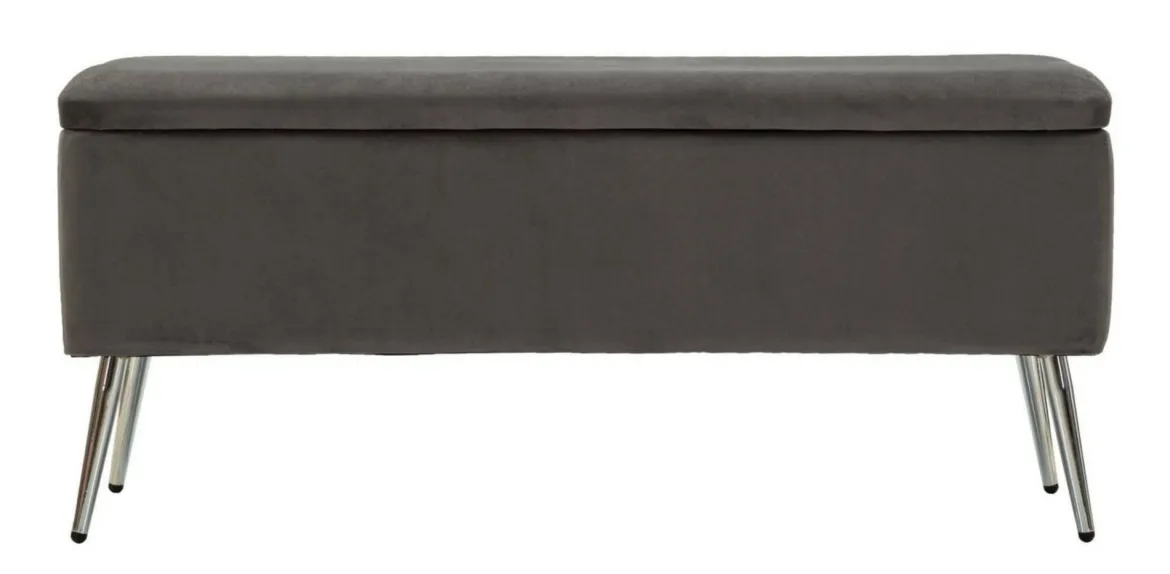 Panca elegante grigia e argento 112x42x50h cm - Aiano